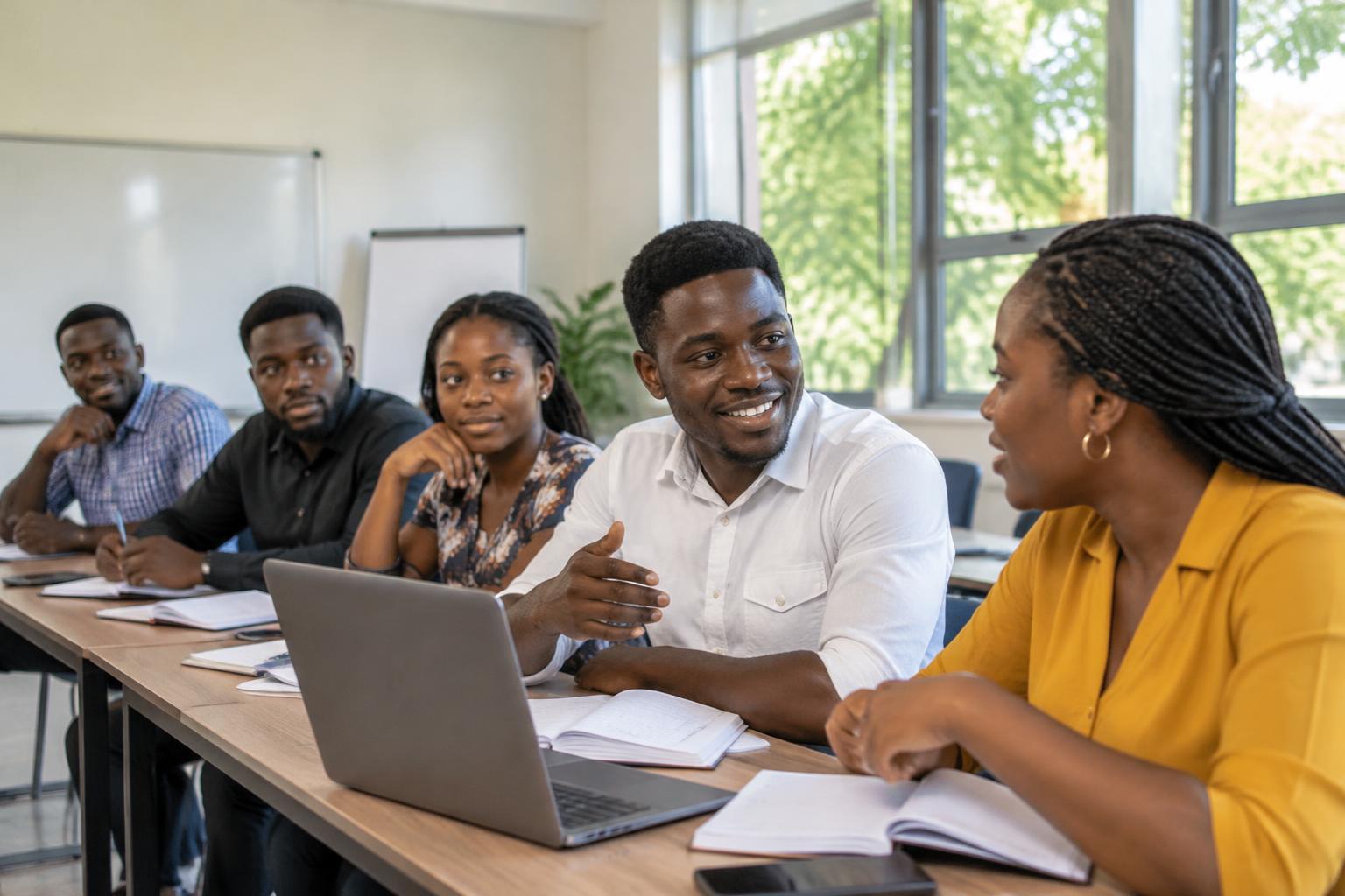 Students learning together at Youth Business School